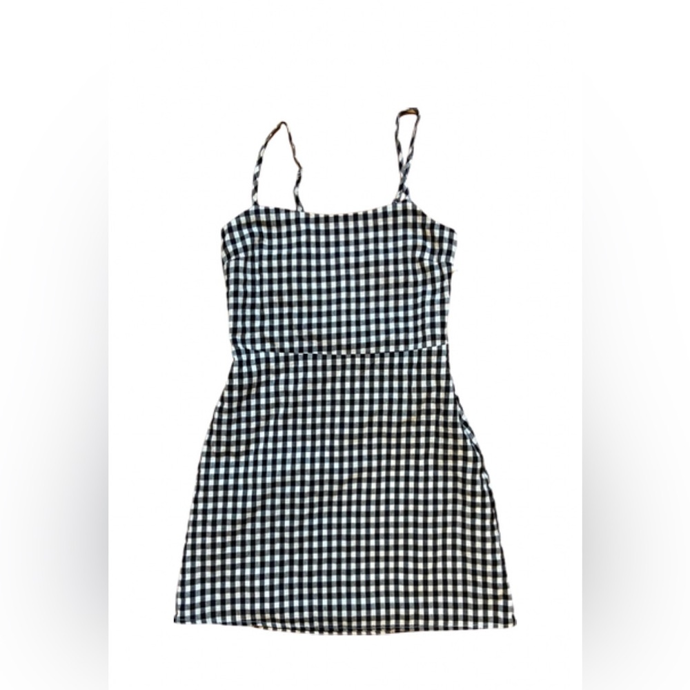 Lulus Black and White Gingham Mini Dress